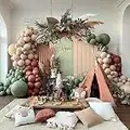 PageebO Light Brown Coffee with Sage Green Balloon Arch Kit for Party Birthday Wedding Engagement Anniversary Christmas Festival Picnic or Any Friends & Family Party Decorations