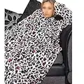 A2Z Ladies Wearable Leopard Print Blanket With Sleeves Flannel Fleece Snuggle - TV Blkt 154 Pink_Adult