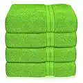KEEPOZ 4 Piece Bath Towels Set, Premier Cotton 600GSM, (30x54 Inches) Extra Large, Lightweight, and Highly Absorbent Quick Drying Luxury Bath Towels Set for Bathroom, Gym, Spa and Hotel (Green)