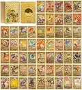 110 Stück Gold Karten für Pokemon, Vstar Vmax Goldfolienkarten mit Deck Box, Vergoldete Karte Einschließlich Verschiedener Seltener Folienkarten Sammler V Karten(14Vstar+58Vmax+32V+4GX+2PHASE)