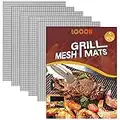 LOOCH BBQ Mesh Grill Mat Set of 5 - Heavy Duty Nonstick Mesh Grilling Mats & Barbecue Accessories - Reusable and Easy to Clean - Works on Gas, Charcoal, Electric Grill and More - 15.75 x 13 Inch