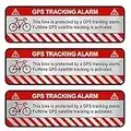 Finest-Folia 3X GPS Aufkleber Fahrrad Motorrad Auto Alarm Warnung Anti Diebstahl Sticker Tracker gesichert R055 (Aluminium Schliff Silber, Fahrrad)