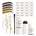 Eyebrow Stamp Stencil Kit (Blonde), Eyebrow Stamp Pomade with 24 Reusable Thin & Thick Brow Stencils, Eyebrow Stencils Shaping Kit Definer