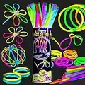 Ammy Glow UK-100 Premium Glow Sticks for Children- Adults-205 Pcs-Glow In The Dark Eye Glasses kit-Bracelet Connectors- Necklaces and Balls -12 hour Non Stop Glow for Party Supplies- Non Toxic