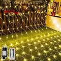 Ollny Guirlande Lumineuses Filet, 3x2m 200 LED Filet Lumineux Extérieure 8 Modes Dimmable, IP67 Étanche Guirlande Lumineuse Extérieure pour Chambre Noël Mariage Soirée Maison Jardin(Blanc Chaud)