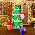 Seeutek 7FT Outdoor Christmas Decorations,Christmas Inflatables Chrirstmas Trees,Christmas Inflatable Blow Up Yard Decorations LED Light,Storage Bag for Indoor Xmas Holiday