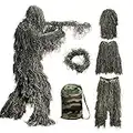 Bseical Ghillie Suit Sniper, Ghillie Militaire, Camouflage Airsoft Sniper, Tenue De Camouflage Ghillie Chasse Veste Pantalon Airsoft Equipement Jungle Forêt 3D Fil Kit (forêt, Free)