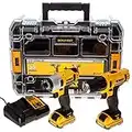 Dewalt DCK211D2T-QW DCK211D2T-QW-KIT 10,8V = Taladro Atornillador Impacto XR + Organizador TSTAK V con 2 baterías Li-Ion 2,0Ah, 1840 W, 10.8 V, Negro/Amarillo