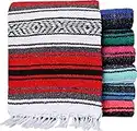 El Paso Designs Mexican Yoga Blanket | Colorful Falsa Serape | Park Blanket, Yoga Towel, Picnic, Beach Blanket, Patio Blanket, Soft Woven Saddle Blanket, Boho Home Décor (Random Color)