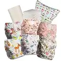 Littles & Bloomz Baby Reusable Nappy Cloth Pocket Diaper, Standard Hook and Loop, 6 Nappies + 6 Inserts, 1 Disposable Bamboo Liner, 1 Wet Nappy Bag, 603VM6