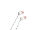 JBL T110 Auriculares In Ear con Pure Bass - Con manejo de un solo botón y micrófono, color blanco