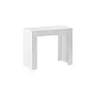 Skraut Home | Table Console Extensible jusqu'à 140 cm | 3 Positions Différentes | Dimensions Fermées : 78 x 90 x 50 cm | Couleur Blanc | Salle À Manger | Salon | Bureau