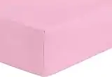 Rohi Bedding Pink Cotton Blend Single Bed Size Fitted Sheet, Standard Mattress 10”/25cm Deep Bed Sheets