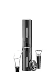 Chefman Electric Wine Opener Makes Opening Bottles Fast, Foolproof, and Fun! Black, Battery-Operated 4-Piece Corkscrew Set Comes with A Foil Cutter, Pourer, and Vacuum Stopper