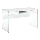 Coaster Home Furnishings Dobrev 2-Drawer Writing Desk Glossy White and Clear