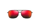 Maui Jim Kaupo Gap, Lunettes de Soleil Femme, Tortue Rouge/Noire/Lave hawaïenne, Medium