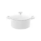 Cuisinart 5.5 QT. Round Cast Iron Casserole, Glossy White