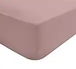 Sleepdown Fitted Sheet Super Soft Cosy Easy Care Polycotton Bed Linen Luxury Bedding Bedsheet 25cm Deep Non Iron - Soft Pink - King