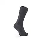 SEALSKINZ Unisex Waterproof All Weather Mid Length Sock With Hydrostop, Black/Grey, Large