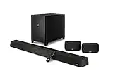 Polk MagniFi Max AX SR 7.1.2 Channel Sound Bar with 10" Wireless Subwoofer & SR2 Surround Speakers (2022 Model), Dolby Atmos and DTS:X Certified, Polk's Patented VoiceAdjust & SDA Technologies,Black