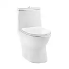 Swiss Madison SM-1T112 Ivy One Piece Elongated Toilet Dual Tornado Flush 0.8/1.28 GPF (Soft Closing Seat Included), White