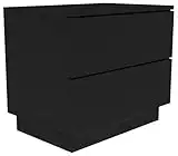 ADGO Sela S2 Table de Chevet avec éclairage LED, Commode de Chevet avec 2 Tiroirs, Table de Nuit, Table d'appoint, pour Chambre à Coucher, Salon, Une Armoire Au-Dessus du Lit (Noir)