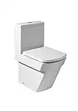 VeeBath Elstra Modern Square Push Button Flush Close Coupled Toilet WC Pan & Cistern with Soft Closing Seat