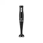 MasterChef Hand Blender Stick, Electric Handheld Food Processor, 2 Blending Speeds, Stainless Steel Blades, Immersion Liquidiser with Removable & Washable Leg, Non-scratch Plastic, 200W, Black