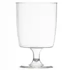 30 x one piece disposable plastic wine glasses (200ml). For picnics, camping, glamping, festivals, outdoor pool, bbq, garden and special occasions. Offer Pack of 30 glasses with 4 x AIOS drinks mats.