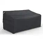 Patio Sofa Cover Waterproof, 3-Seater Outdoor Sofa Cover, Outdoor Patio Furniture Cover with Air Vent and Handles, 79" L×38" D×35" H, Black