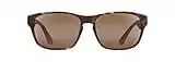 Maui Jim Men's and Women's Mixed Plate Polarized Rectangular Sunglasses, Matte Tortoise Rubber/HCL® Bronze, Medium