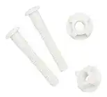 Universal White Plastic Toilet Seat Hinge Bolt Screw For Top Mount Toilet Seat Hinges, 2 Pack