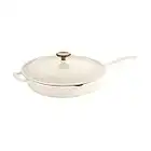 Tramontina Skillet Cast Iron 12 in Latte with Gold Stainless Steel Knob, 80131/082DS