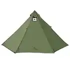 Longeek Tente de Camping 2-4 Personnes Imperméable avec Trou Poêle à Bois 4 Saisons Tipi (320GPro-2/3person)