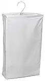 Household Essentials Hanging Cotton Canvas Laundry Hamper Bag,White,6" x 16" x 27" (Length x Width x Height)