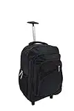 R.Leone/Ormi Trolley Zaino Bagaglio a mano Aereo con 2 Ruote Viaggi Low cost 8912 (50x34x19cm, Nero)