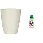 greemotion Vaso in plastica per Le Orchidee con Fondo sollevato & ldquo;Ornella & rdquo;, Diametro ca. 13 cm x Altezza ca. 15 cm, Vaso per Orchidea, Bianco & Fito Orchidee Plus, Concime