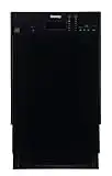 Danby 18 Inch Built in Dishwasher, 8 Place Settings, 6 Wash Cycles and 4 Temperature + Sanitize Option, Energy Star Rated with Low Water Consumption and Quiet Operation - Black (DDW1804EB)