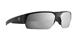 Magpul Helix Sunglasses Tactical Ballistic Military Eyewear Shooting Glasses for Men, Black Frame, Gray Lens with Silver Mirror (Polarized)