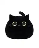 iBccly Black Cat Plush Toy 16'' Black Cat Pillow,Soft Plush Doll Cat Plushie Cat Pillow,Stuffed Animal Soft Plush Pillow Baby Plush Toys Cat Shape Design Sofa Pillow Decoration Doll (B)