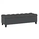 Christopher Knight Home Ottilie Fabric Storage Ottoman, Dark Grey