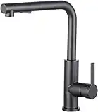 Mizzo Black Kitchen Tap - Kitchen Mixer Taps with Modern Look & Style - Stainless Steel Kitchen Taps - 360° Swiveable Kitchen Taps with Pull Out Spray - Convenient & Durable Faucet