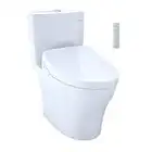 TOTO MW4463056CEMG#01 WASHLET+ Aquia IV Two-Piece Elongated Dual Flush 1.28 and 0.8 GPF Toiletwith S550e Electric Bidet Seat, Cotton White