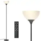 PESRAE Floor Lamp, Remote Control with 4 Color Temperatures, Torchiere lamp for Bedroom, Living Room, Bulb Included (Matte Black)
