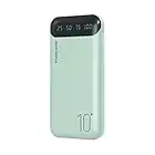 Power Bank 10000mAh Caricabatterie Portatile Batteria Esterna con 2 Uscite USB 2.4 A e Ingresso USB C Compatibile con Huawei iPhone 12 11 X iPad Samsung Galaxy S20 Tablet Android Plus (Verde)