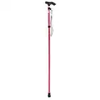 Faltbarer Gehstock Aluminiumlegierung Teleskop Wanderstock Leichter, Rutschfester Walking Stick Trekking-Bergsteigerstock Höhenverstellbarer Spazierstock für Männer, Frauen, Senioren, Mobilität(Rot)