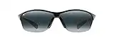 Maui Jim Men's and Women's Hot Sands Polarized Rimless Sunglasses, Gloss Black/Neutral Grey, Large