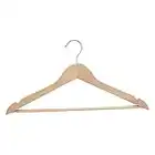 Amazon Basics Lot de 10 cintres en bois pour vêtements et costumes, Naturel, 43.89 cm x 1.19 cm x 22 cm