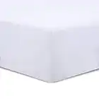 VISION - Drap Housse 180 x 200 cm - Coloris: Blanc - 100% Coton: 57 Fils - 4 Coins élastiques - Bonnet de 30 cm