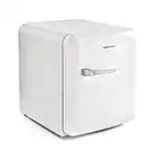 Mellerware Mini refrigerador eléctrico Freezy! Mini nevera 48 L eficiencia energética A+ Frigorífico pequeño 50 cm alto Apertura derecha Compartimento latas y botellas (Blanco)